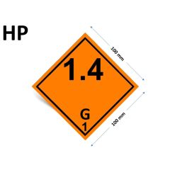 Gefahrgutetiketten und Placards, Klasse 1.4 mit Verträglichkeitsgruppe G